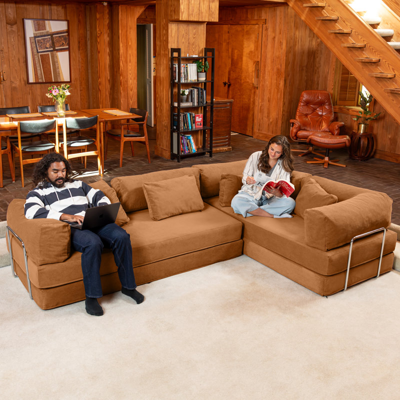  Canapé modulaire convertible en forme de L avec canapé-lit dépliable en mousse à mémoire de forme unsafe