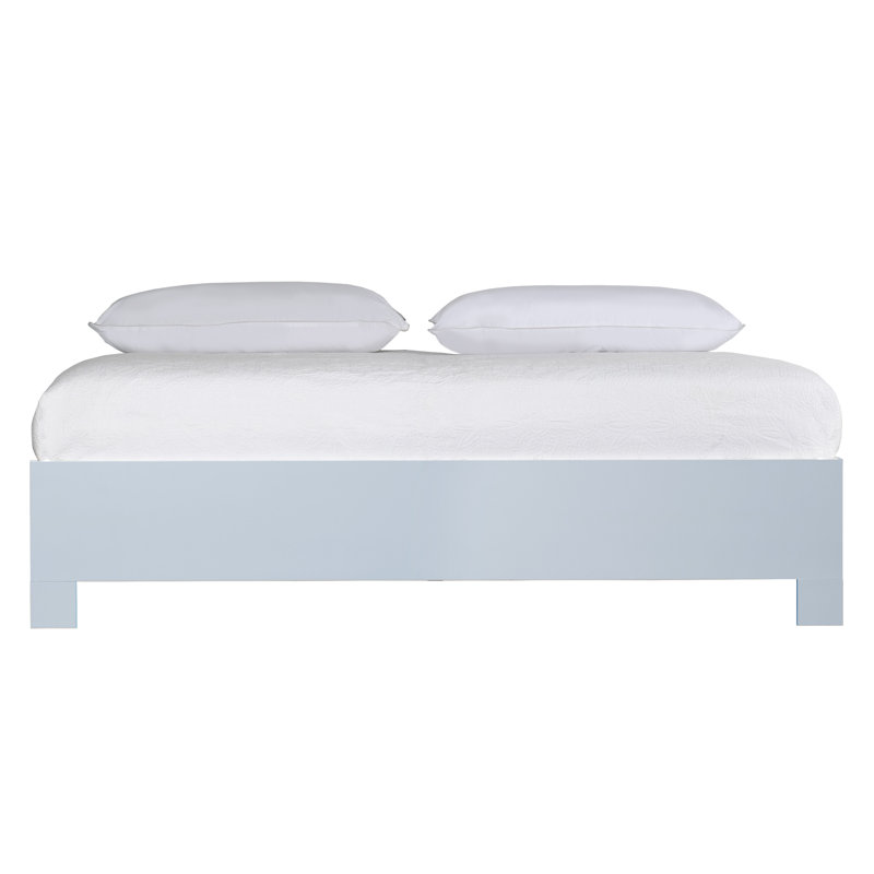 Silas King Platform Bed, Light Blue, White, Queen