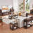 Farmhouse Coffee Tables for Living Room,Square Living Room Tables with Open Storage Shelf,Large Modern Coffee Table,Rustic Brown Center Table (Walnut)-723698763-723698762