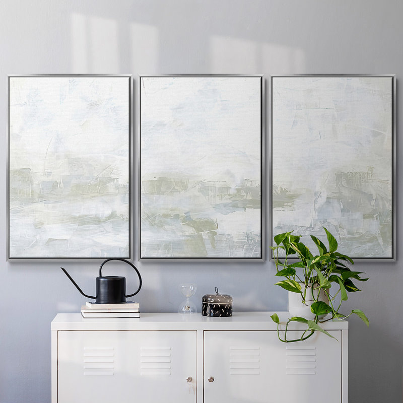 Silent Sound II - Toile encadrée multi-pièces, Argent, H 24 po x l 48 po x P 2 po