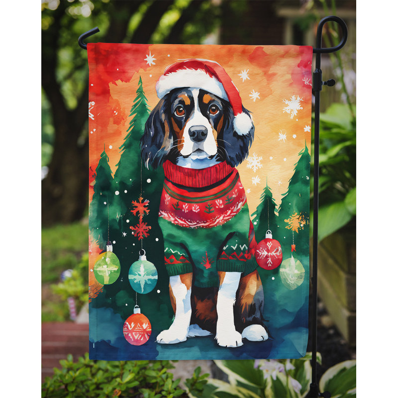 Polyester double face Noël, H 15,5 po x l 11,25 po