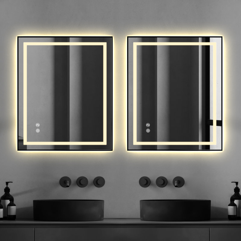 Miroir de salle de bain / meuble-lavabo en verre trempé à DEL certifié UL