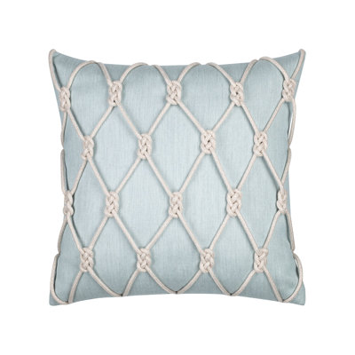 Latticework Hand-Knotted Indoor & Outdoor Woven Accent Pillow & Insert
