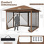 Auvent escamotable 11,5 X 11,5 pi avec filet grillagé, évent, 4 portes-123628698
