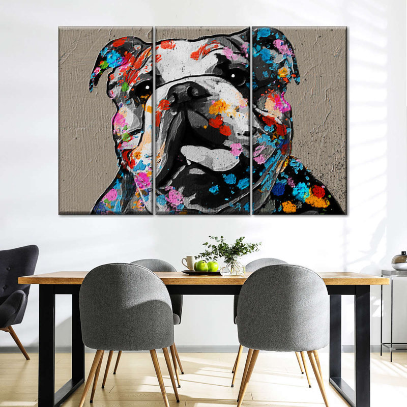 Reproduction sur toile de plusieurs animaux, H 14 po x l 23 po x P 1 po