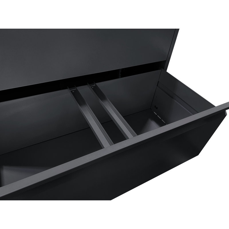 Classeur moderne en métal avec serrure moderne, noir, pour une utilisation de bureau efficace, s'adapte à de multiples tailles