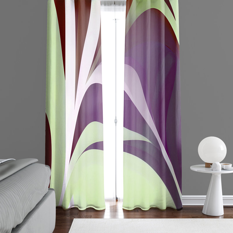 Paire de rideaux semi-transparents en polyester Dannica, L 56 po x L 78 po