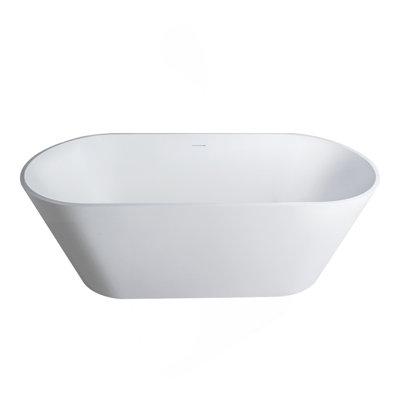 63 Inch Freestanding Solid Surface Soaking Bathtub For Bathroom