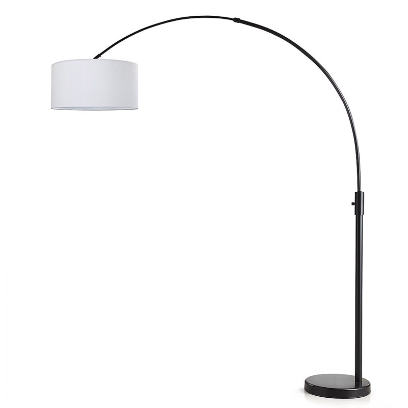 Lampe sur pied arquée 82 po Garris, Blanc, Bronze