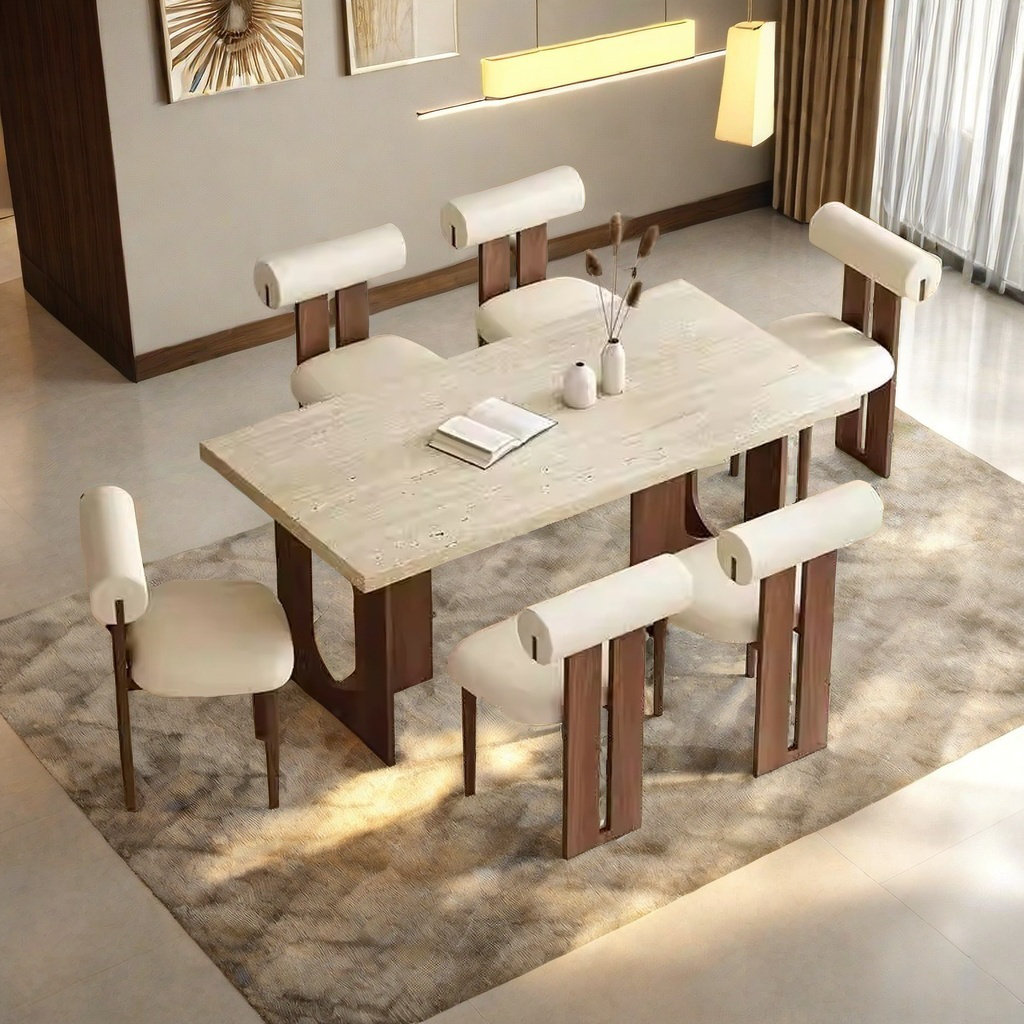 Graceful Nests Furnishings Spacious Under-Table Design Dining Table Set ...