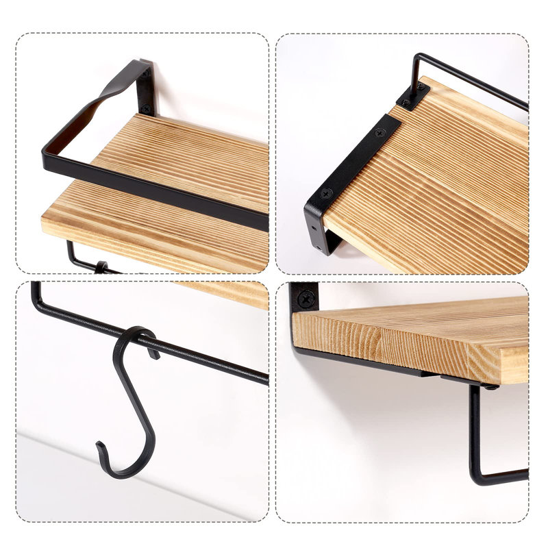 Bellah Floating Shelf, Rustic Light Brown