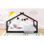 Lit maison, lit double, pin, toit de maison de jeu pour une expérience de sommeil agréable, matériau en bois de pin, toit, crée un endroit relaxant
