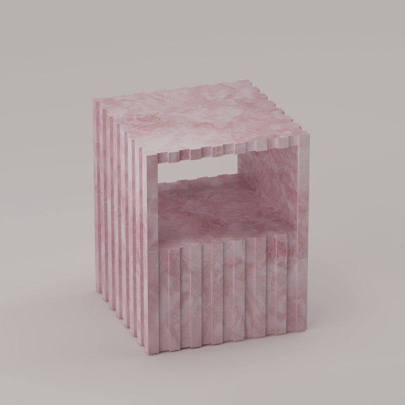 Cannelé Nightstand, Pink Quartz