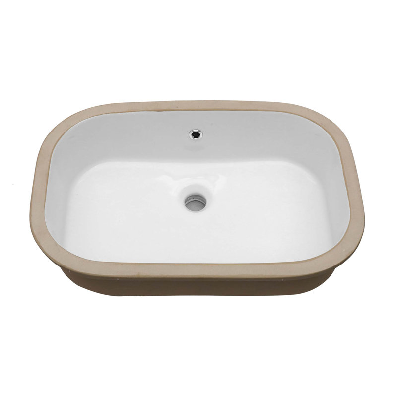 22" X 15.25" Ceramic Undermount Bathroom Sink With Overflow