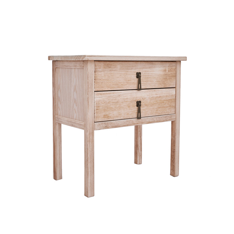 Albie 54cm W Particle Board / Chipboard Bedside Table, Light Wood