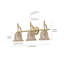 3-Lamp Gold Adjustable Glass Vanity Light