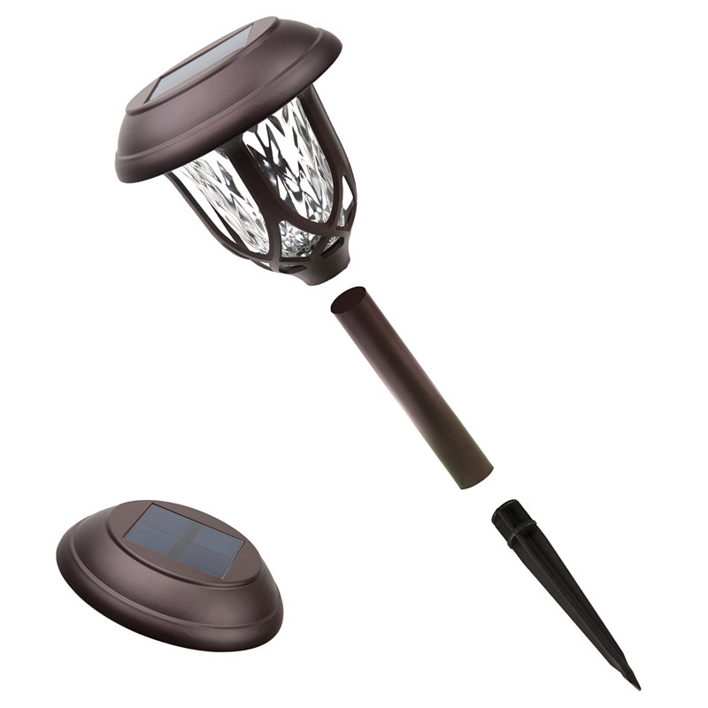 Brown Solar Powered Integrated LED Metal Pathway Light Pack