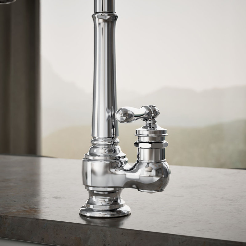 Artifacts Pull Down Bar Faucet, Polished Chrome