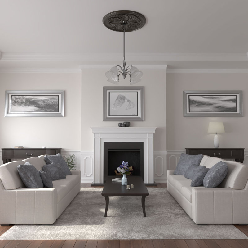 Médaillon de plafond classique Endurathane, diamètre extérieur de 41 1/8 po x P 4 po x P 2 1/8 po (convient aux auvents jusqu'à 5 1/2 po), finition gris acier peinte à la main