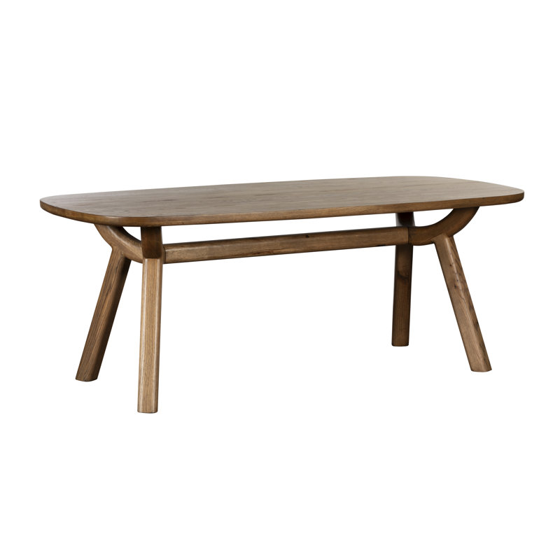 Oak Dining Table with Wood Base