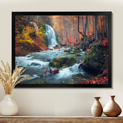 " Autumn Mountain Waterfall Long View "