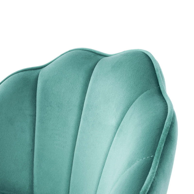 Ensemble de 2 tabourets de bar en velours avec repose-pieds en métal, Vert
