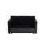 Causeuse convertible en velours noir l 53,5 po Maia avec capitonnage et poche latérale