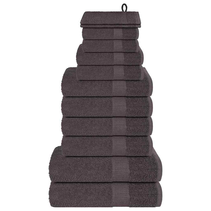Towel Set 360 Gsm 100% Cotton, 12 Piece Towel Set, Anthracite