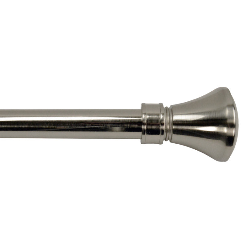 Elson Steel Adjustable 1'' Single Curtain Rod, Pewter, 48" H x 86" W x 1" D
