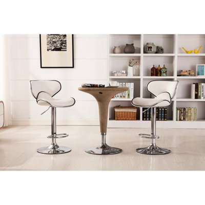 Revêtement, de 2, fonction blanche, base, siège pivotant à 360 degrés, revêtement en similicuir, base à 2 avec coussin de siège moelleux