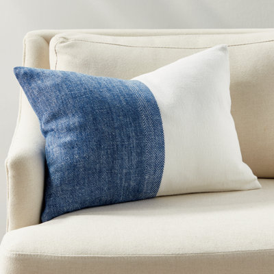 Jules Textured European Flax Fiber Reversible Throw Pillow
