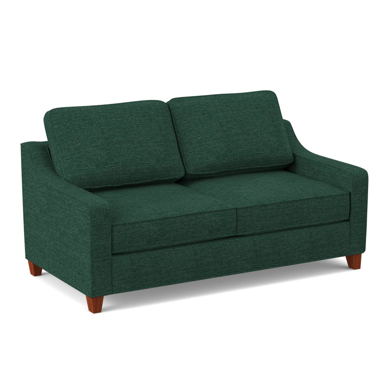 Clark 74" Square Arm Sofa with Reversible Cushions, BM Cherry, Antic Jade