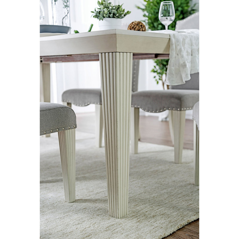 Elegant Rectangular Dining Table with Expandable Leaf