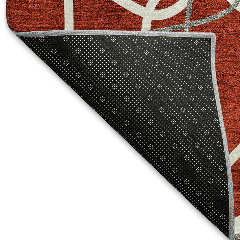 Tapis rouge lavable à la machine de qualité supérieure Prisco, Tapis de couloir 2 pi 3 po x 7 pi 6 po