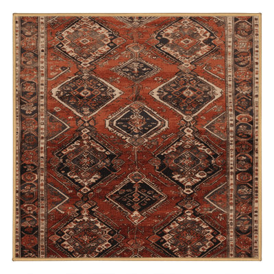 Machine Washable Persian Brown Area Rug