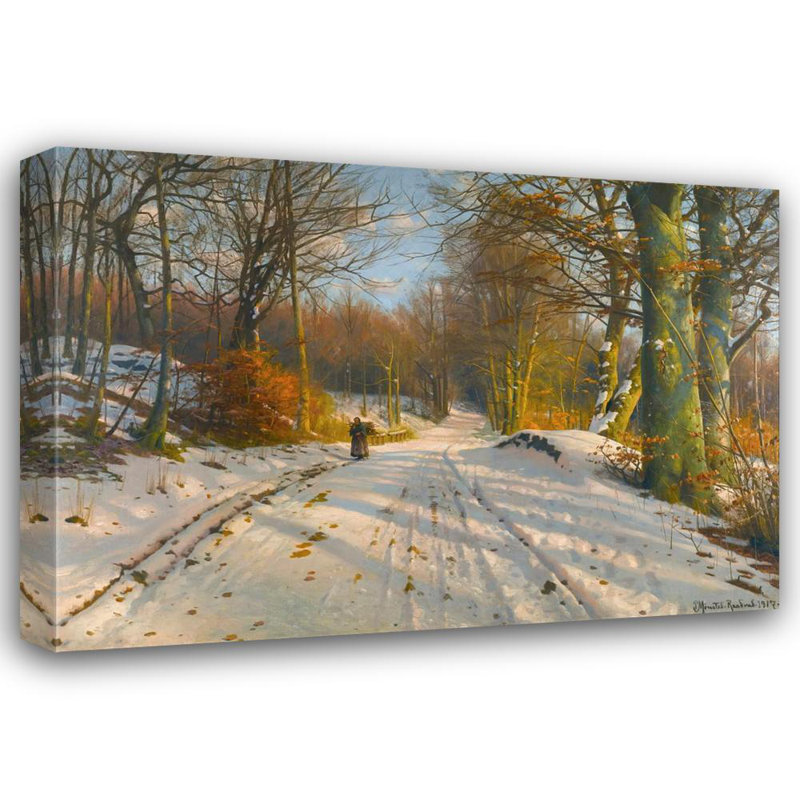 «Winter Landscape» par Peder Mork Mornsted - Art mural sur toile tendue avec châssis, H 33 po x l 48 po