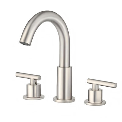 Modern 8 In. Widespread Double Handle Bathroom Faucet 3-Holes With Pop-Up Drain Assembly