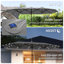 Parasol de jardin double face avec lumières DEL solaires et base de sable (gris)
