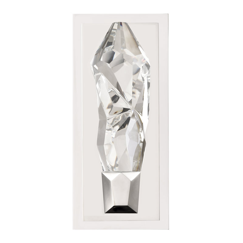 Angelus Steel LED Armed Sconce, Polished Nickel