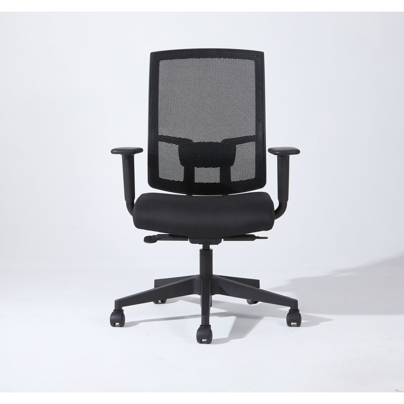 Chaise de bureau ergonomique à dossier haut en polyester de 27 po avec accoudoirs Complus