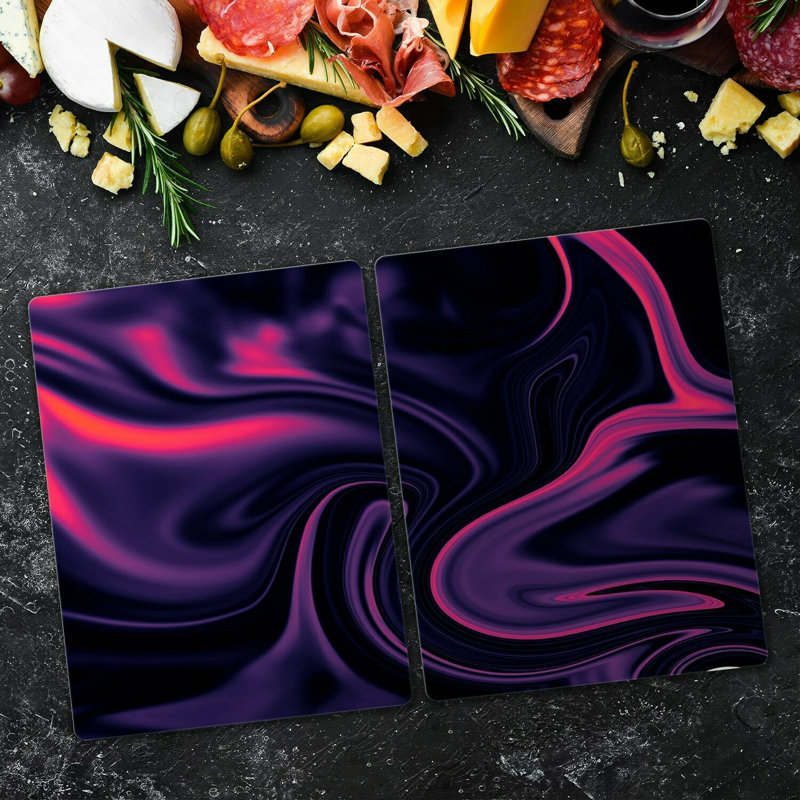 Luyen Tempered Glass Wave Chopping Board, 52cm x 40cm