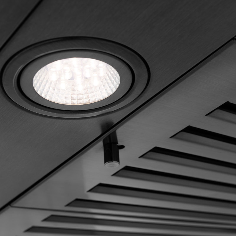 48" 400 CFM Convertible Wall Mount Range Hood, Black Stainless Steel