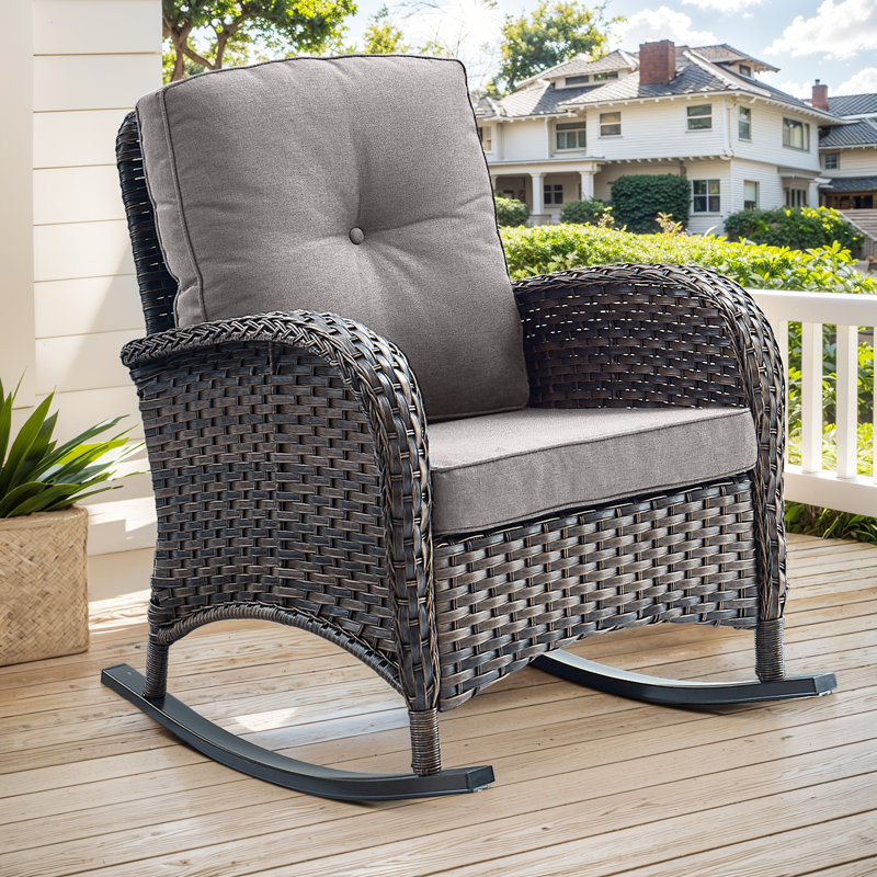 Chaise berçante d'extérieur Gaetanino, Brun, Gris