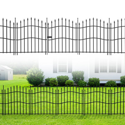 Clôture de jardin décorative en métal sans barrière avec barrière