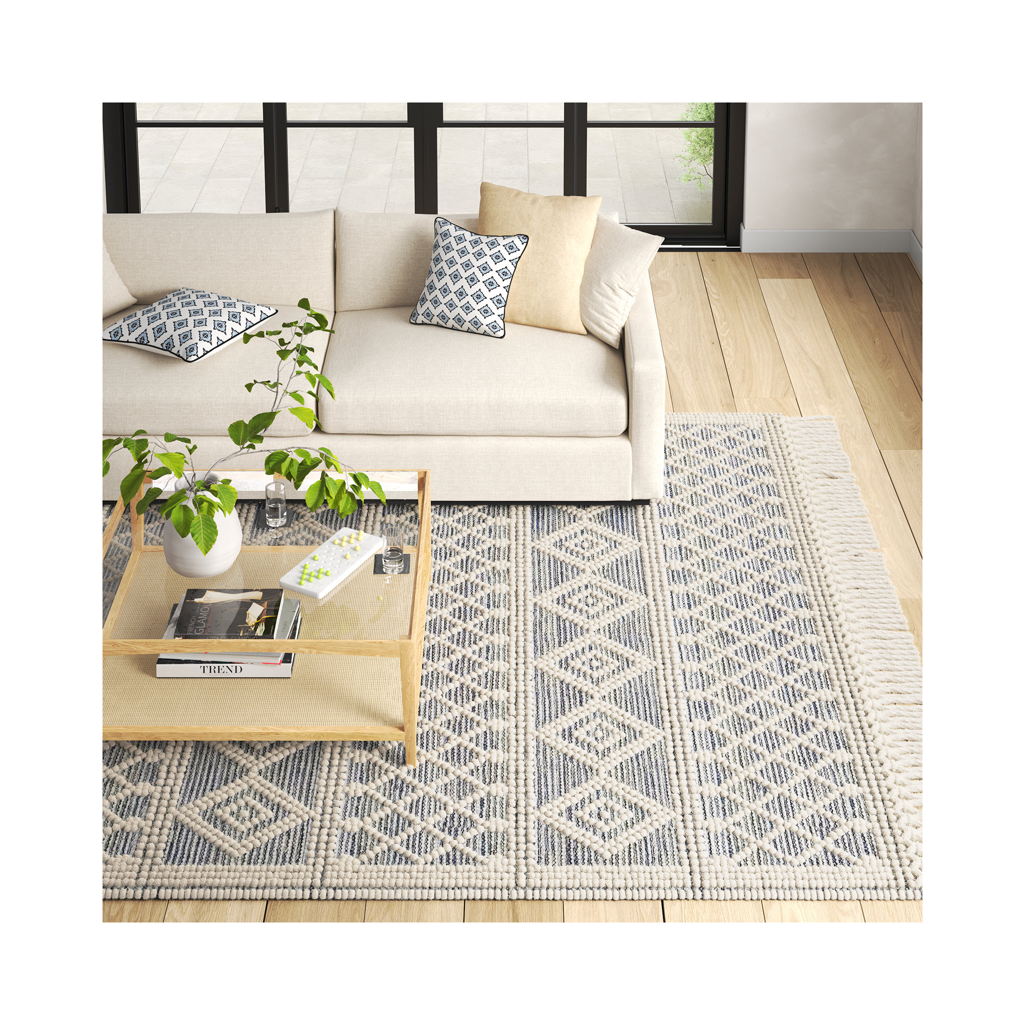 Handmade Rug, Rectangle 9' x 12'