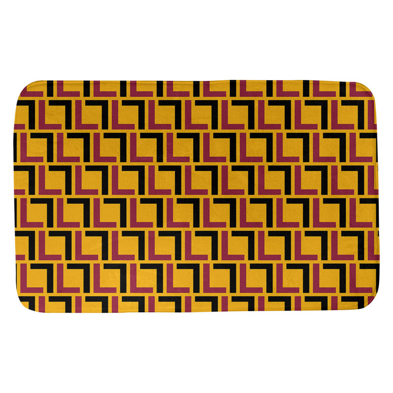 Tapis pour salle de bain Baltimore, l 21 po x L 34 po, Jaune / Rouge / Noir