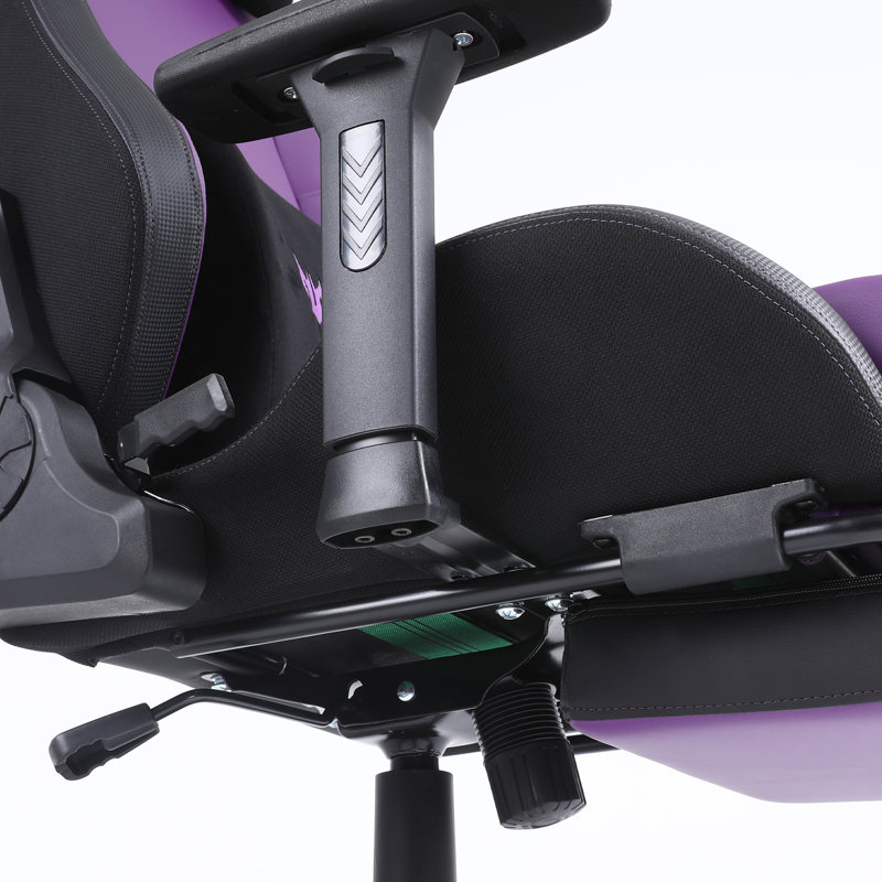 Fauteuil de jeu de course et de course inclinable, réglable et ergonomique en similicuir avec repose-pieds, Mauve