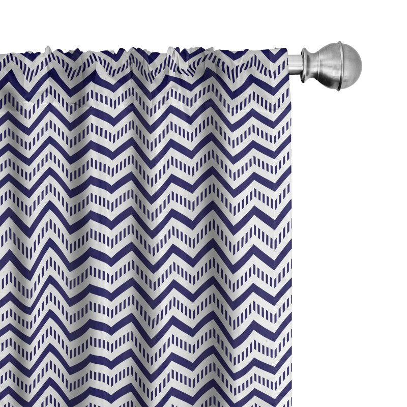 Semi-Sheer Rod Pocket Sliding Panel, 28" x 84", Navy