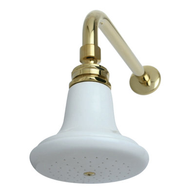 Pomme de douche ronde en céramique avec bras de douche 12 po Kingston