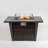 42Inch Rattan Fire Pit Table With Ceramic Tile Tabletop,Glass Wind Guard And Rain Cover,Lid